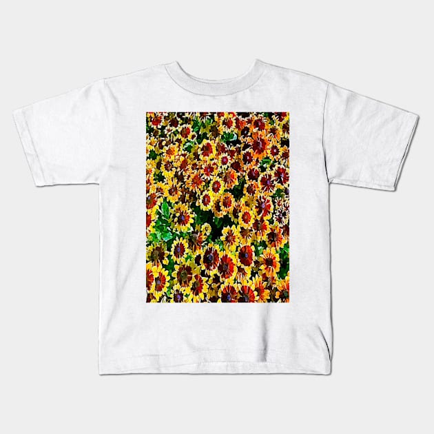 Gaillardia natural pattern Kids T-Shirt by Banyu_Urip